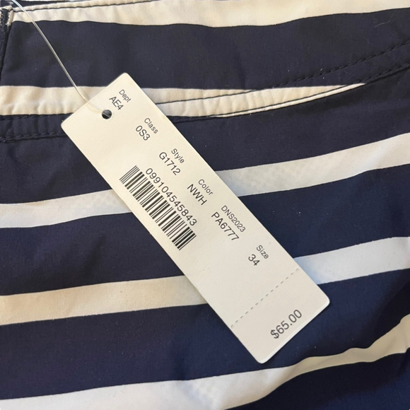 NWT J. Crew 9” Striped Nautical Board Shorts Swim Trunks Navy & White Mesh Lined - Picture 2 of 13